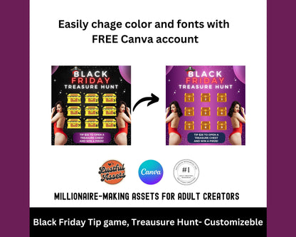 ONLYFANS Black Friday Tipping game, Treasure Hunt| Onlyfans Tip Game Idea Templates, OF, Fansly Snap, camgirls, Content creators Bundle