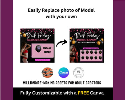 ONLYFANS Black Friday Tipping game, Balloon Pop | Onlyfans Tip Game Idea Templates, OF, Fansly Snap, camgirls, Content creators Bundle
