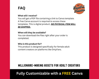 ONLYFANS Banner Templates Bundle | Editable Canva Banner for Only Fans, for Digital Camgirl & Fansly OF, Snapchat all websites Promo Graphic
