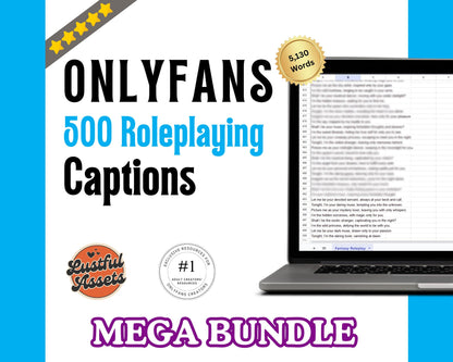 Onlyfans 500 Roleplaying Captions | Earn more Now| Onlyfans captions - Lustful Assets