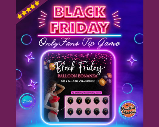 ONLYFANS Black Friday Tipping game, Balloon Pop | Onlyfans Tip Game Idea Templates, OF, Fansly Snap, camgirls, Content creators Bundle