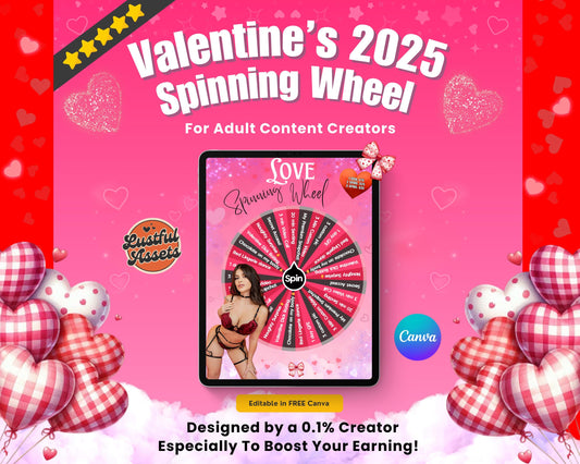 ONLYFANS Valentine's Spinning Wheel Tipping Game| Earn more| OnlyFans Template - Lustful Assets