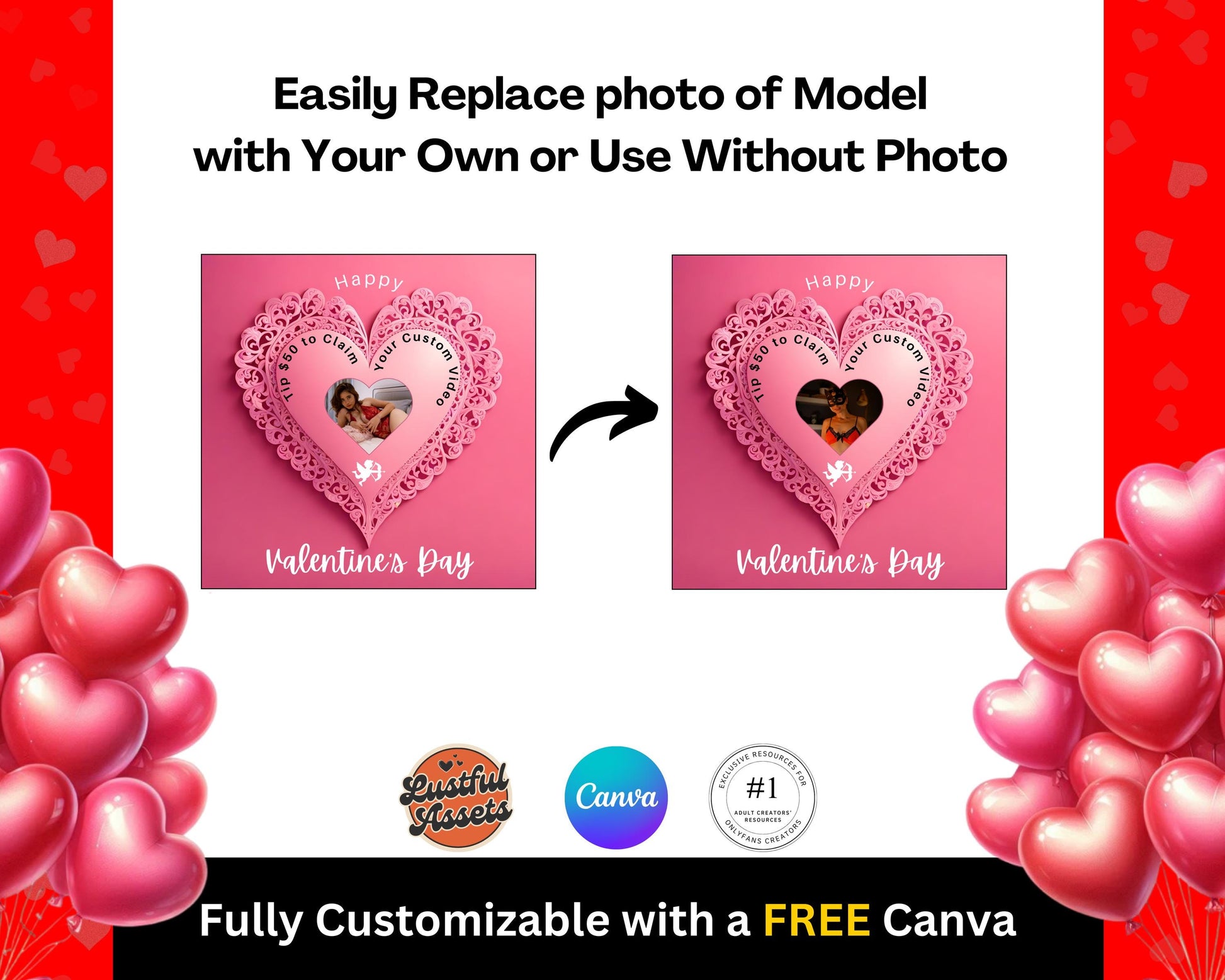 ONLYFANS February & Valentine's Tip Game Campaign Flyers| Earn more| OnlyFans Template - Lustful Assets